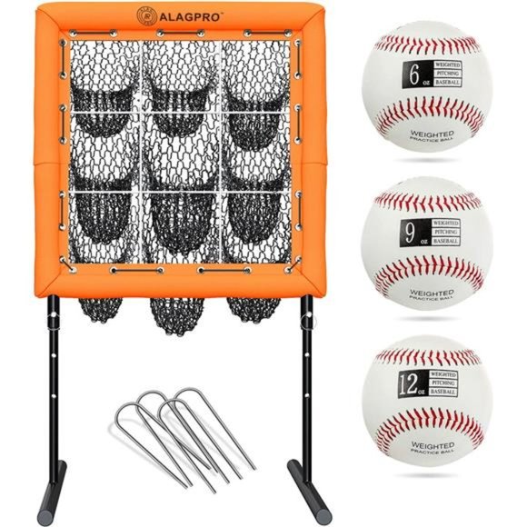 9 Hole Pitching Net with Strike Zone for Baseball & Softball Pitchers - Picture 1 of 6